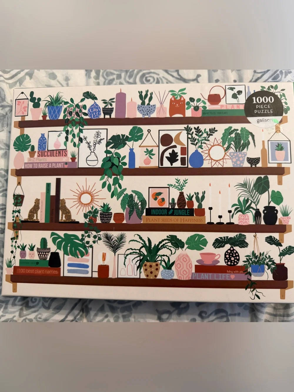 Plant Shelfie 1000-Piece Puzzle - Green & Pink